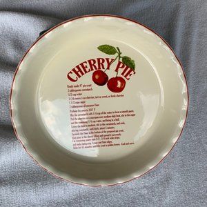 Cherry Pie Recipe Ceramic Baking Dish 10"